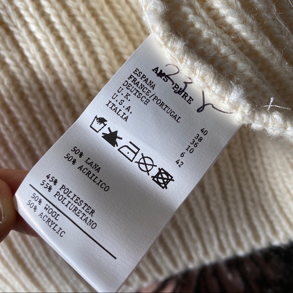 AMS Pure Knit Long Sweater snakeskin detail Cardigan - SZ 6 White - Picture 7 of 7